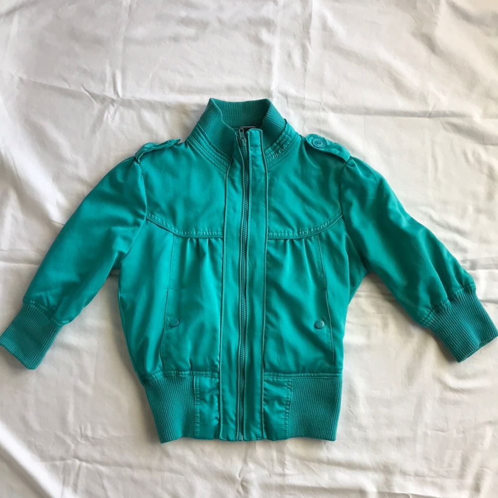 Silk bomber jacket short sleeve